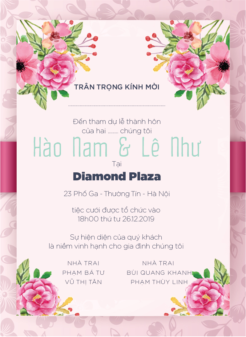 Thiệp cưới hiện đại Miền Bắc 13 x 18 K_3d